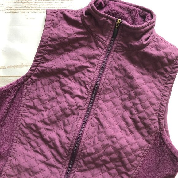 COLUMBIA Plum Quilted & Fleece Vest XS - Picture 3 of 7
